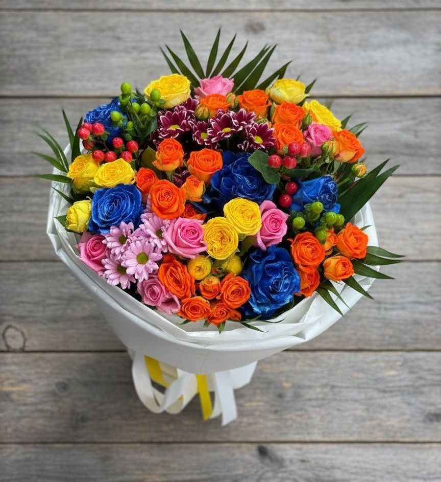 Букет цветов из: Розы и Хризантемы в Преградной