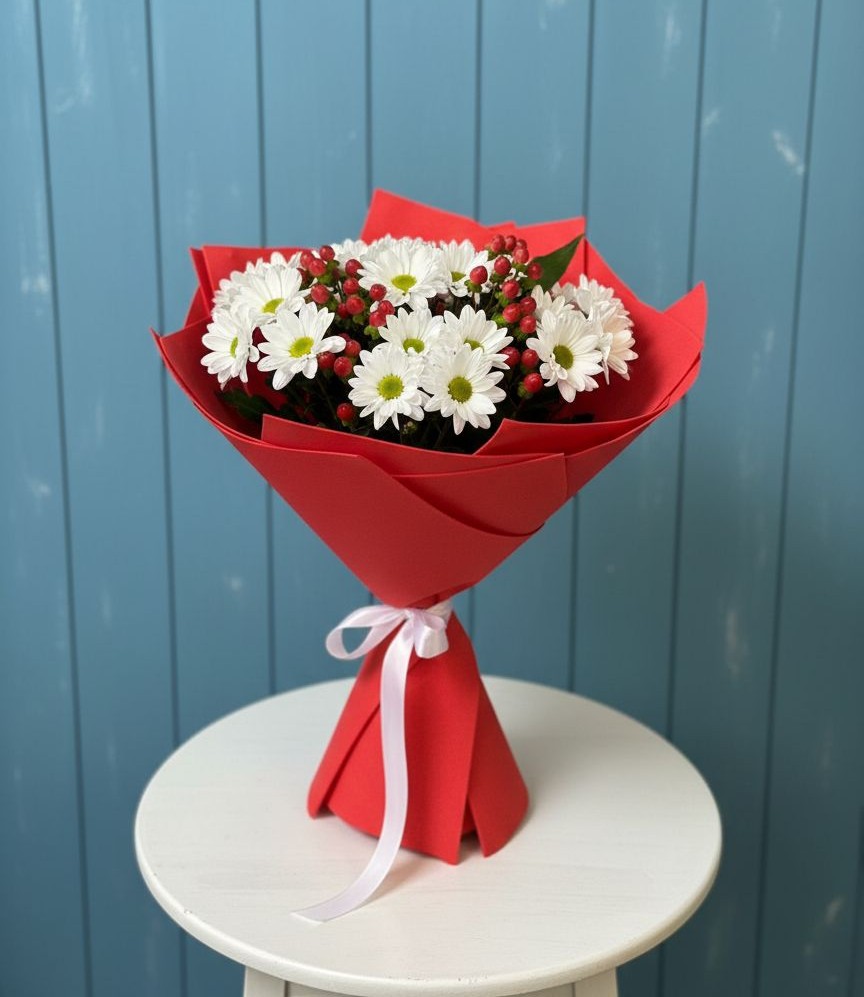 Букет цветов из: Хризантемы в Преградной