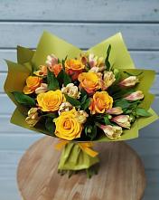 Букет цветов из:  Альстромерии и Розы #REPLACE_PRED# Преградной