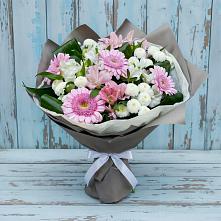 Букет цветов из:  Герберы, Альстромерии и Хризантемы #REPLACE_PRED# Преградной
