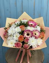 Букет цветов из:  Розы, Герберы и Хризантемы #REPLACE_PRED# Преградной