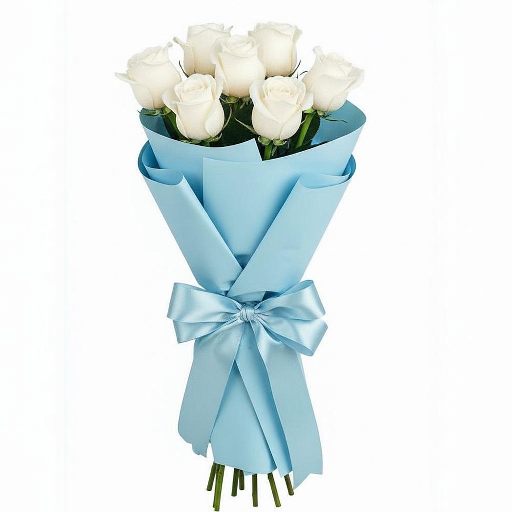 Букет 7 белых роз Проуд в Преградной