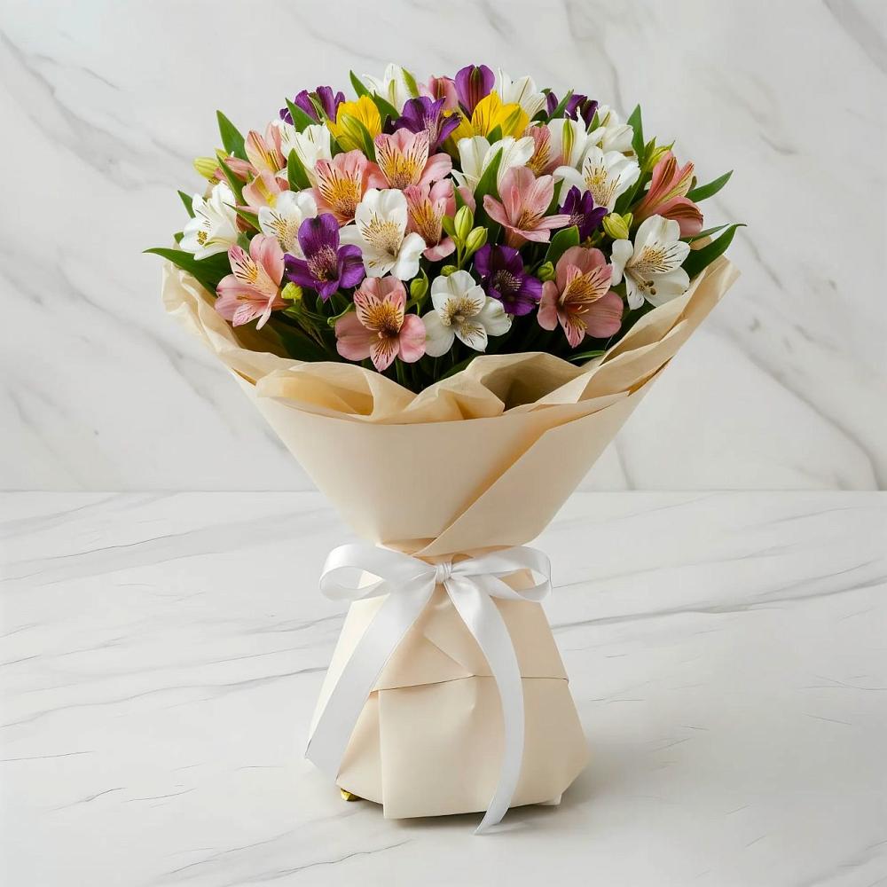 Букет цветов из: Альстромерии в Преградной