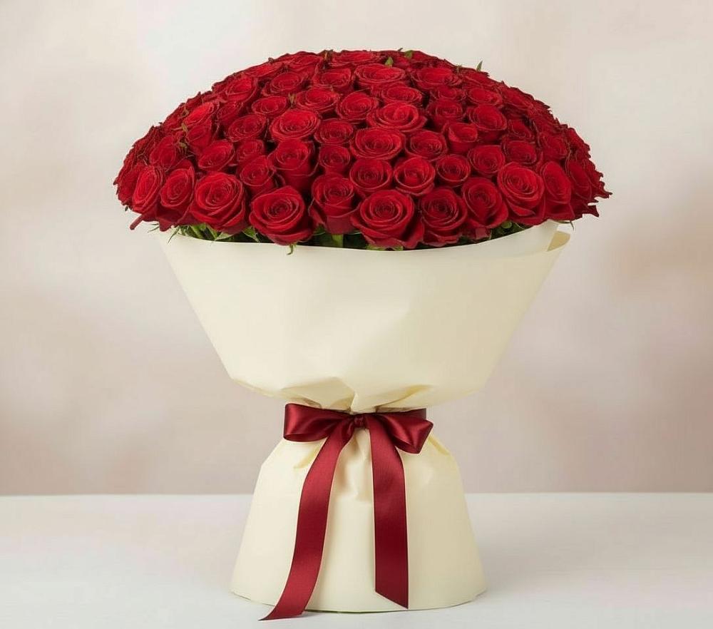 Букет 101 Красная роза Милано в Преградной