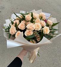 Букет Кремовые розы Латте в Преградной