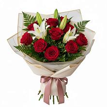 Букет цветов из:  Лилии и Розы в Преградной