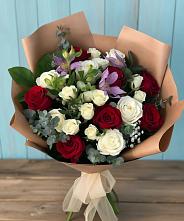 Букет цветов из:  Розы и Альстромерии в Преградной
