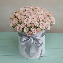 Цветочная композиция из Розы в шляпной коробке в Преградной