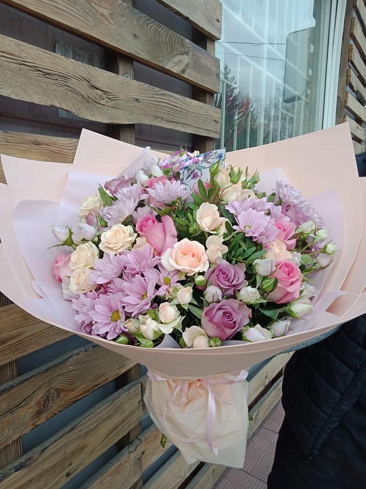 Букет цветов из: Розы и Хризантемы в Преградной