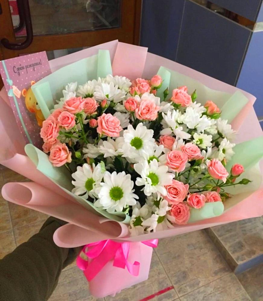 Букет цветов из: Розы и Хризантемы в Преградной
