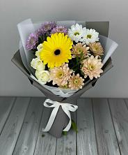 Букет цветов из:  Розы, Герберы и Хризантемы в Преградной