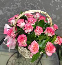 Цветочная композиция из Розы в корзине #REPLACE_PRED# Преградной