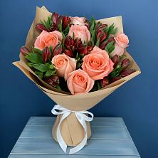 Букет цветов из:  Розы и Альстромерии в Преградной