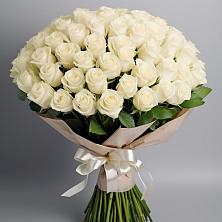 Букет 101 беля роза Белоснежка в Преградной