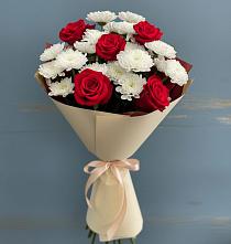 Букет цветов из:  Розы и Хризантемы в Преградной