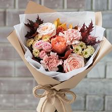 Букет цветов из:  Гвоздики, Хризантемы и Розы в Преградной