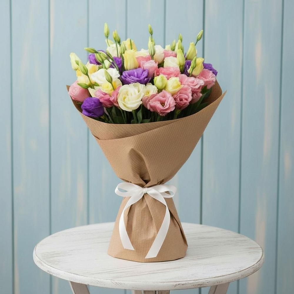 Букет цветов из: Лизиантусы в Преградной