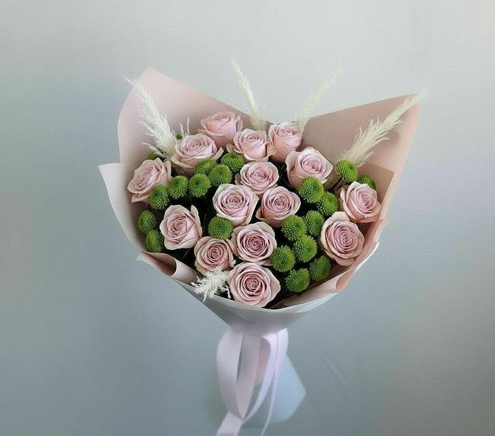 Букет цветов из: Розы и Хризантемы в Преградной