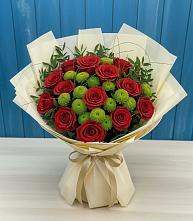 Букет цветов из:  Розы и Хризантемы #REPLACE_PRED# Преградной