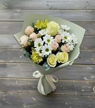 Букет цветов из:  Альстромерии, Розы и Хризантемы #REPLACE_PRED# Преградной