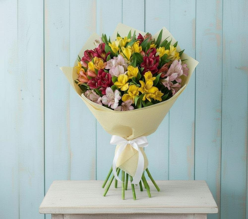 Букет цветов из: Альстромерии в Преградной