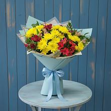 Букет цветов из:  Альстромерии и Хризантемы #REPLACE_PRED# Преградной