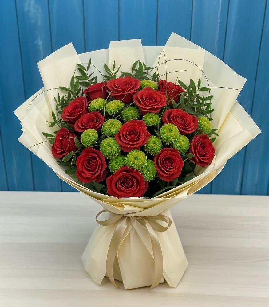 Букет цветов из: Розы и Хризантемы в Преградной