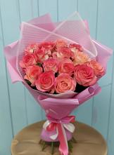 Букет 15 Розовых роз Равель #REPLACE_PRED# Преградной