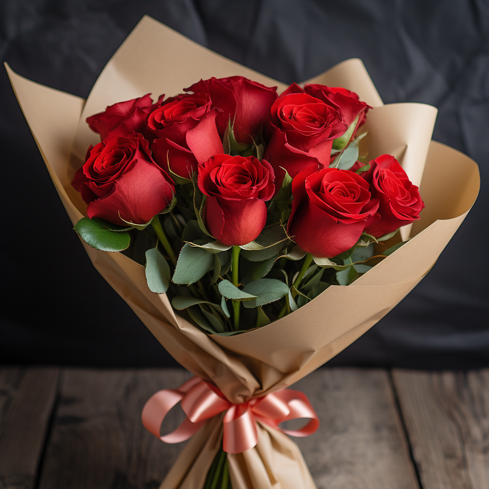 Букет 9 Красных роз в Преградной