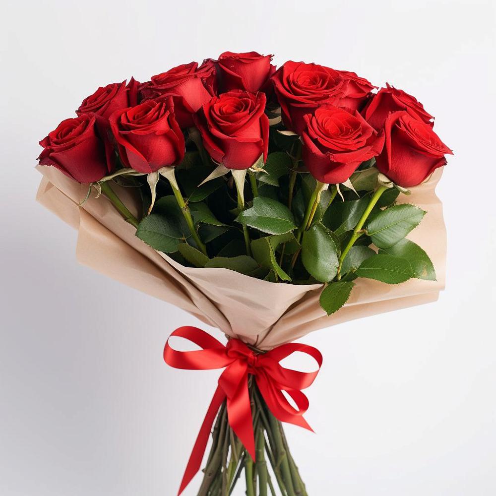 Букет 11 Красных роз Эдлесс Лав в Преградной
