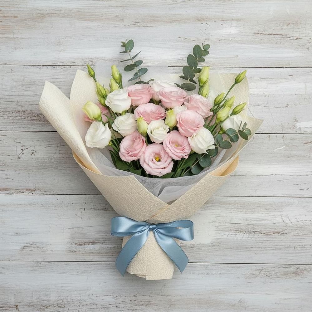 Букет цветов из: Лизиантусы в Преградной